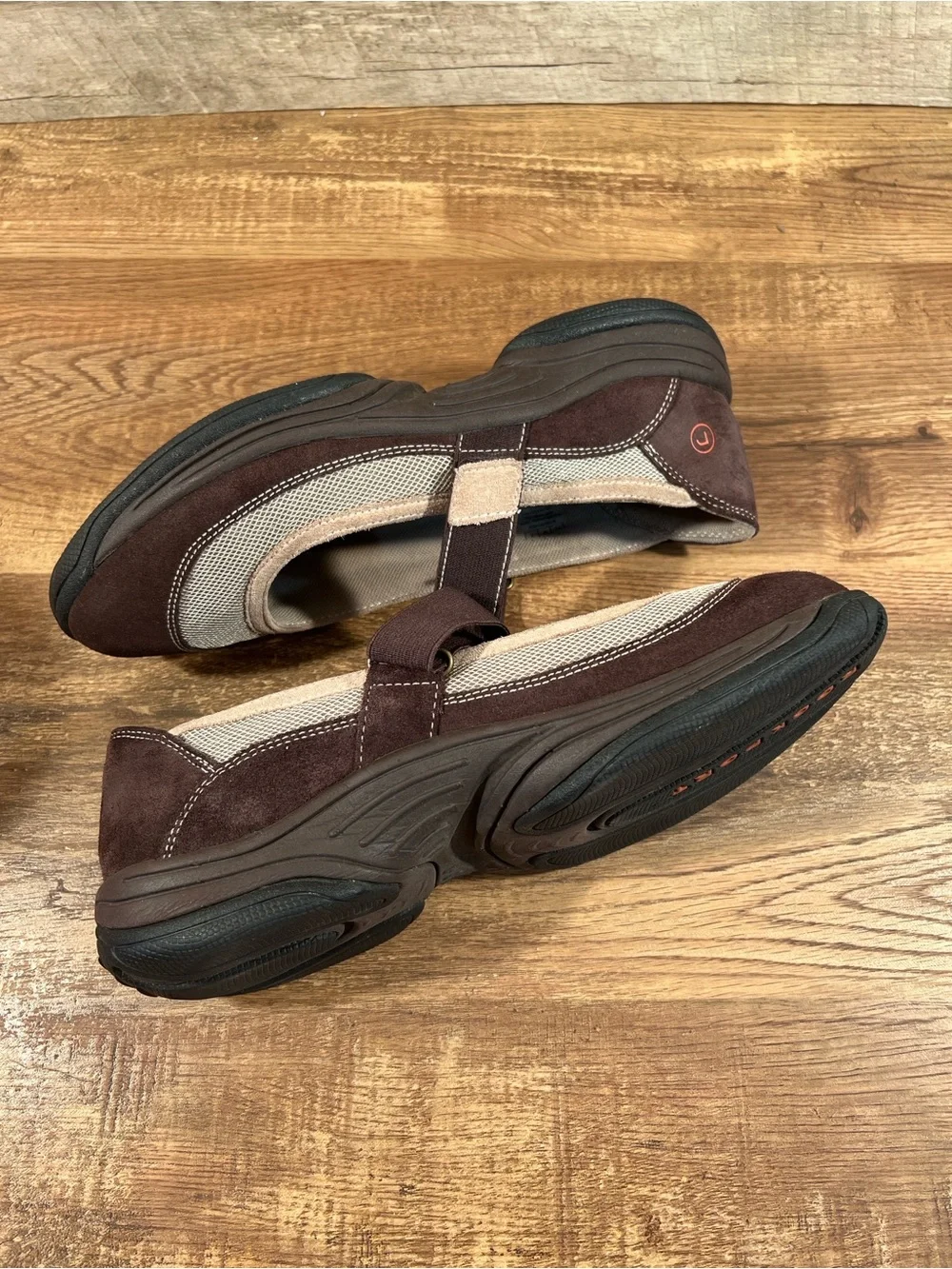 Rockport Brown and Beige Mary Jane Flats